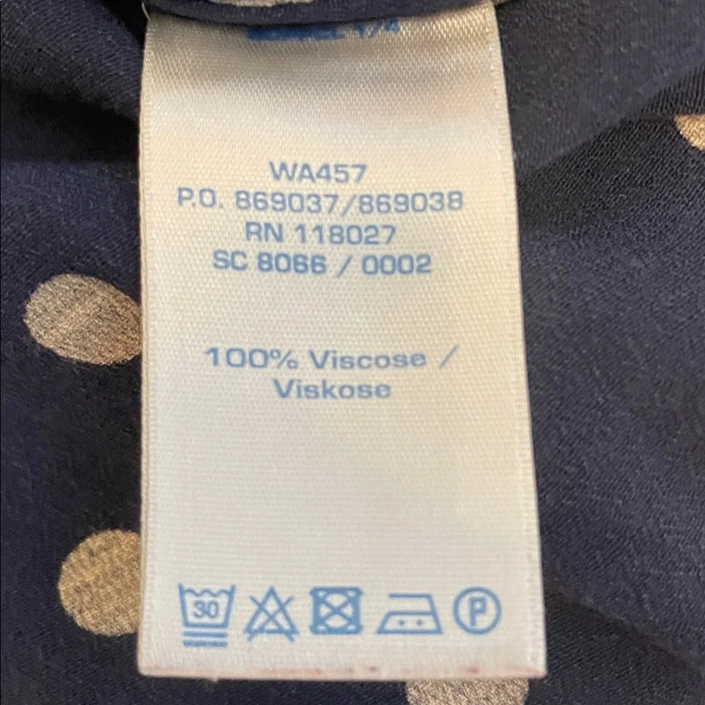 Boden Navy Montpellier Peter Pan Collar Polka Dot Blouse - Picture 6 of 7